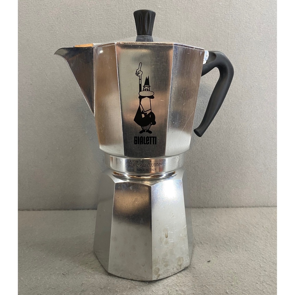 Bialetti Large Moka Express Stovetop Espresso Silver Aluminum 14 cup Italy